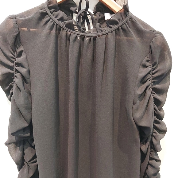 See by Chloe Black Ruched Blouse, Size 38/M - Picture 1 of 6